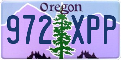 OR license plate 972XPP