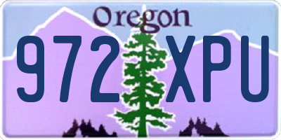 OR license plate 972XPU