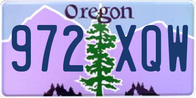 OR license plate 972XQW