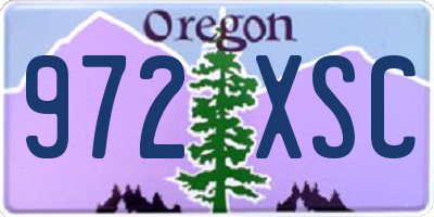 OR license plate 972XSC