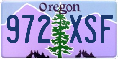 OR license plate 972XSF