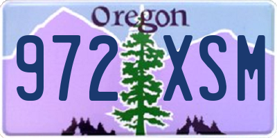 OR license plate 972XSM