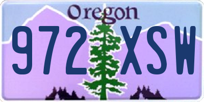 OR license plate 972XSW
