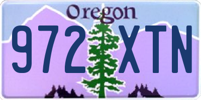 OR license plate 972XTN