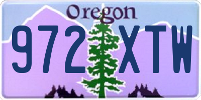 OR license plate 972XTW
