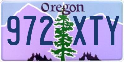 OR license plate 972XTY