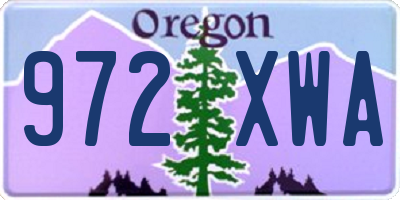 OR license plate 972XWA