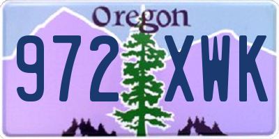 OR license plate 972XWK