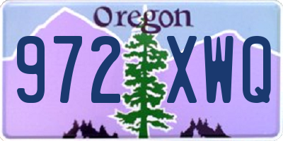 OR license plate 972XWQ