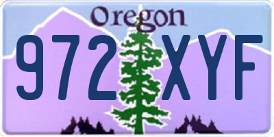 OR license plate 972XYF