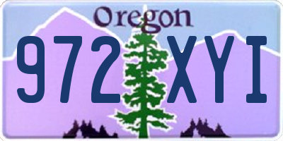 OR license plate 972XYI