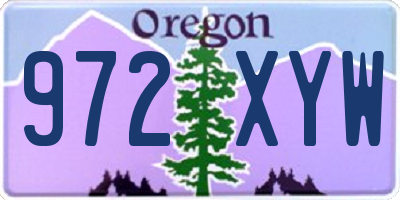OR license plate 972XYW