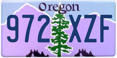 OR license plate 972XZF