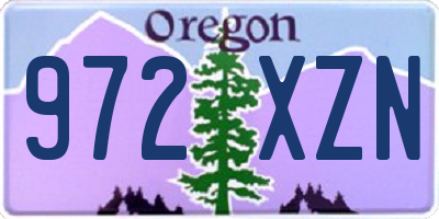 OR license plate 972XZN