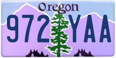 OR license plate 972YAA