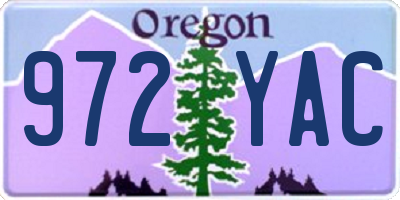 OR license plate 972YAC