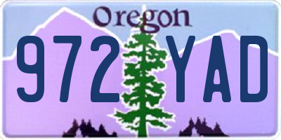 OR license plate 972YAD