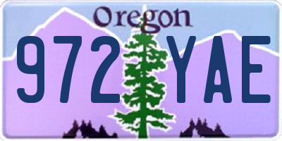 OR license plate 972YAE