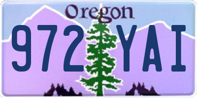 OR license plate 972YAI