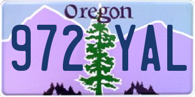 OR license plate 972YAL