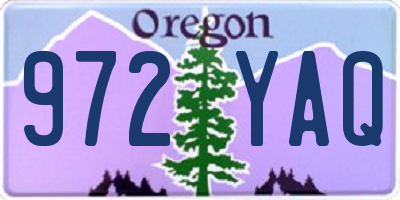 OR license plate 972YAQ