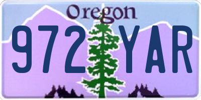 OR license plate 972YAR