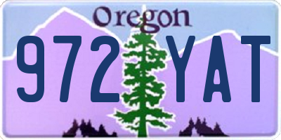 OR license plate 972YAT