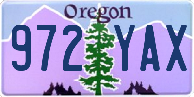 OR license plate 972YAX