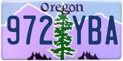 OR license plate 972YBA