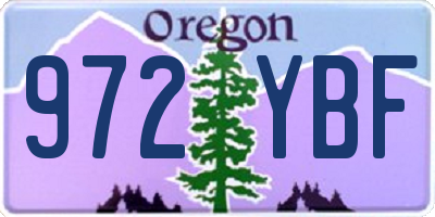 OR license plate 972YBF