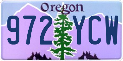 OR license plate 972YCW