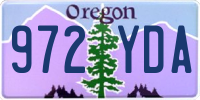 OR license plate 972YDA