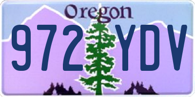 OR license plate 972YDV