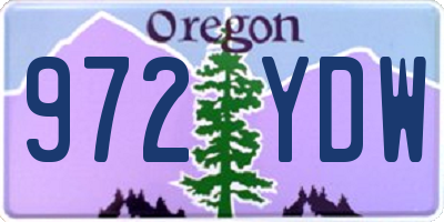 OR license plate 972YDW