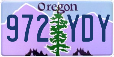 OR license plate 972YDY