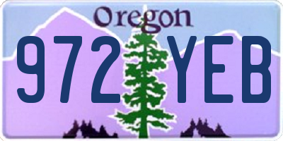 OR license plate 972YEB
