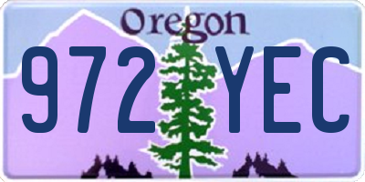 OR license plate 972YEC