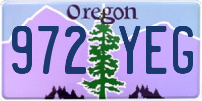 OR license plate 972YEG