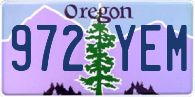 OR license plate 972YEM