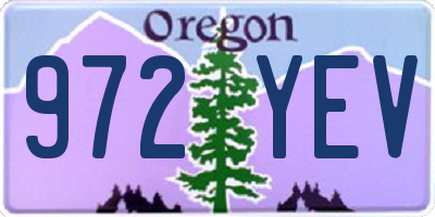 OR license plate 972YEV