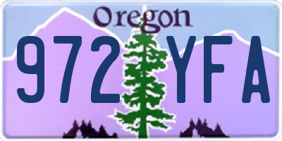 OR license plate 972YFA