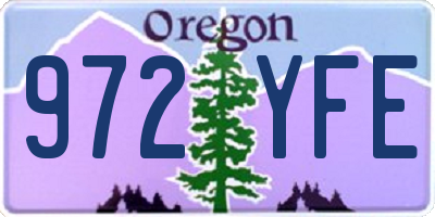 OR license plate 972YFE