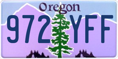 OR license plate 972YFF