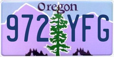 OR license plate 972YFG