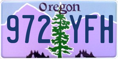 OR license plate 972YFH