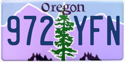 OR license plate 972YFN