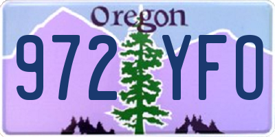 OR license plate 972YFO