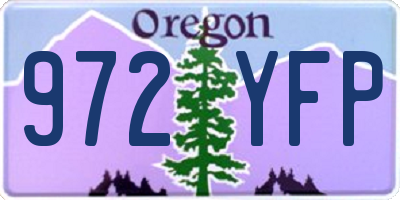 OR license plate 972YFP