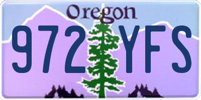 OR license plate 972YFS
