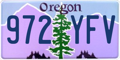 OR license plate 972YFV
